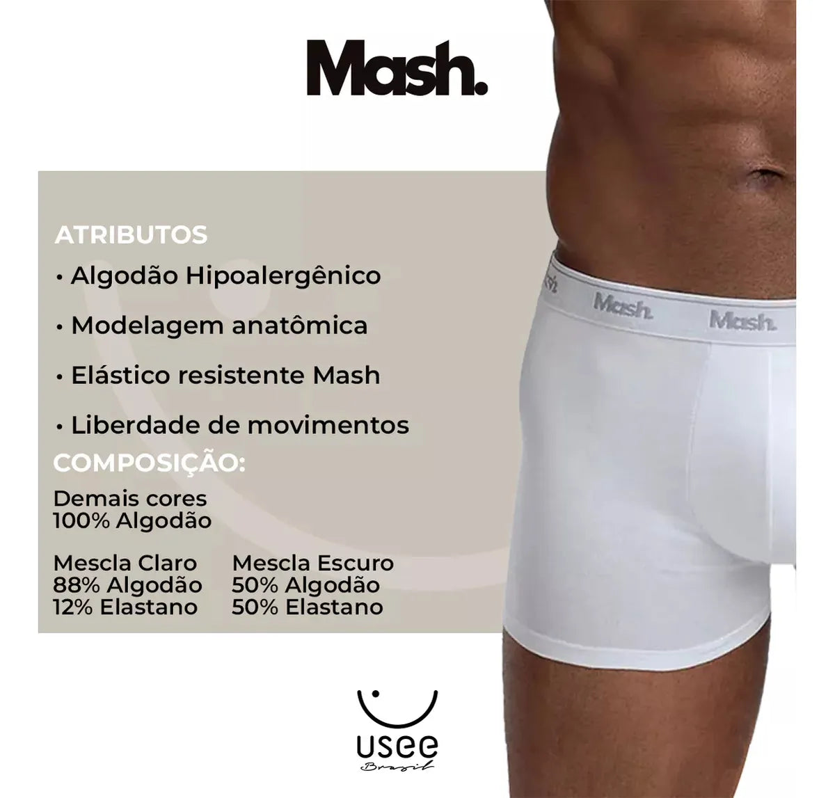 Kit 10 Cuecas Boxer Algodão Cotton Box Original Mash Adicionar aos favoritos 4.8 Avaliação 4.8 de 5. 1.769 opiniões. (1769)