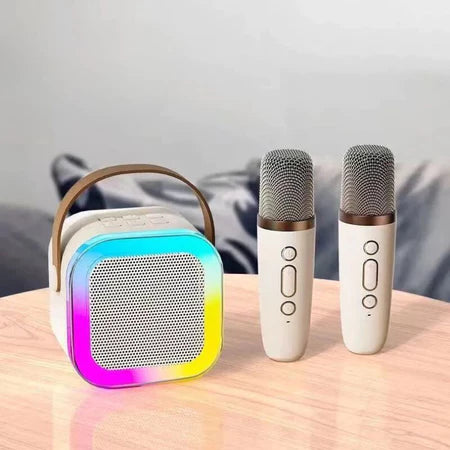 Caixa De Som C/ Microfones Karaokê Brincadeiras em Família