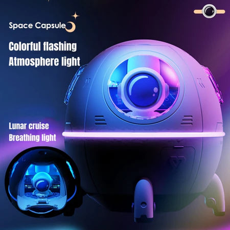Umidificador de Ar Astronauta 220ml Luz LED Colorida Pulverizador De Névoa USB