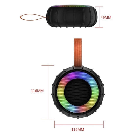 Caixa De Som À Prova D'agua Rádio Fm Luz Led Kapbom Ka-8556