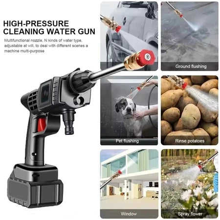 Lavadora de alta pressão profissional portátil sem fio de dupla voltagem, 110 V e 220 V, com um par de baterias de 48 V
