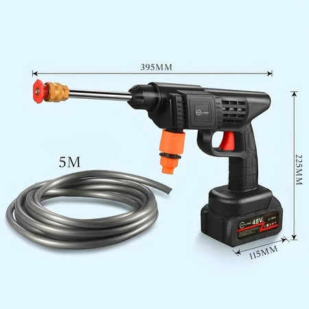 Lavadora de alta pressão profissional portátil sem fio de dupla voltagem, 110 V e 220 V, com um par de baterias de 48 V