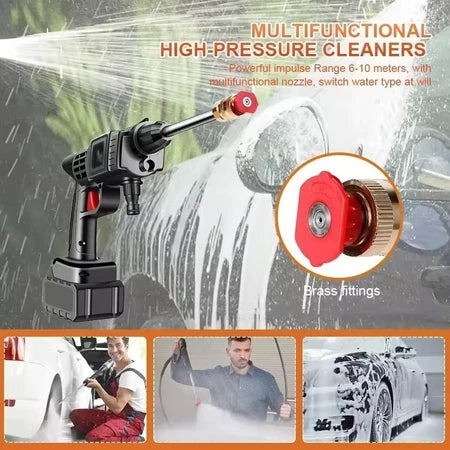 Lavadora de alta pressão profissional portátil sem fio de dupla voltagem, 110 V e 220 V, com um par de baterias de 48 V