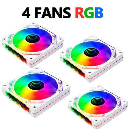 Gabinete Gamer Branco Aquário em Vidro Com 4 Fans RGB GB1797
