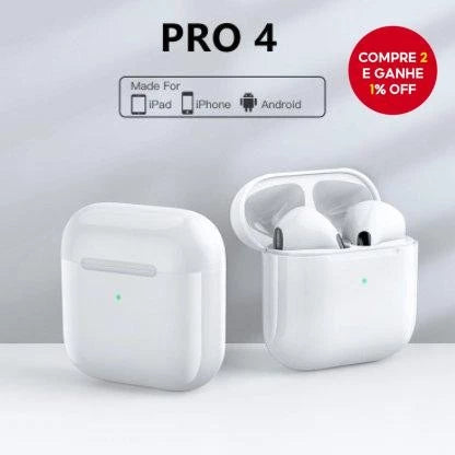 Pro 4 Fones De Ouvido TWS Sem Fio Bluetooth Mini Fone Esportes Baixo Alta Fidelidade Sons Estéreo Jogos Redução Ruído