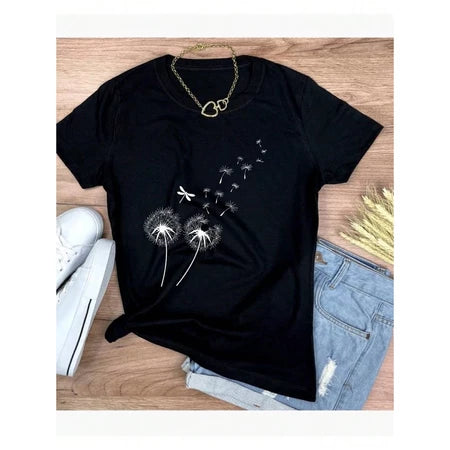 Camisetas Lindas T-shirts Estampadas Femininas Blusas