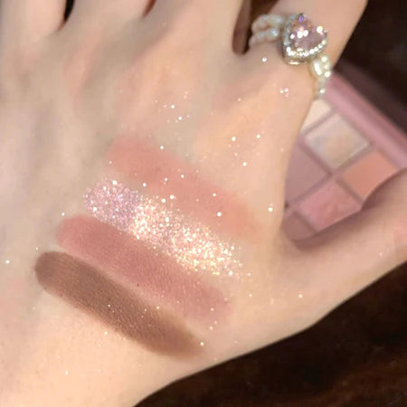 Paleta de Sombras para Olhos Dikalu 9 Cores, Pó Cintilante de Cigarro, Maquiagem Suave para os Olhos